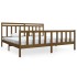 Estructura de cama de madera maciza marrón miel 200x200