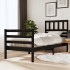 Estructura de cama madera maciza negro 90x200