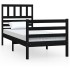 Estructura de cama madera maciza negro 90x200