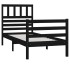 Estructura de cama madera maciza negro 90x200