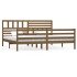 Estructura de cama madera maciza marrón miel 200x200