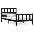 Estructura de cama madera maciza negro 100x200