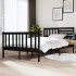 Estructura de cama doble de madera maciza negro 135x190