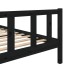 Estructura de cama doble de madera maciza negro 135x190