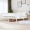 Estructura de cama de madera maciza blanca 160x200 cm