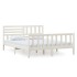 Estructura de cama de madera maciza blanca 160x200