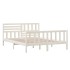 Estructura de cama de madera maciza blanca 160x200