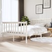 Estructura cama doble pequeña madera maciza blanco 120x190 cm