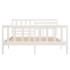 Estructura cama doble pequeña madera maciza blanco 120x190