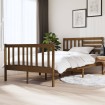 Estructura de cama doble madera maciza marrón miel 120x190 cm