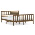 Estructura de cama doble madera maciza marrón miel 120x190