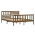 Estructura de cama doble madera maciza marrón miel 120x190