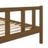 Estructura de cama doble madera maciza marrón miel 120x190