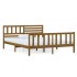 Estructura de cama de madera maciza marrón miel 120x200