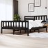 Estructura de cama de madera maciza negra super king 180x200