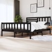 Estructura de cama de madera maciza negra super king 180x200 cm