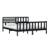 Estructura de cama de madera maciza negra super king 180x200