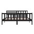 Estructura de cama de madera maciza negra super king 180x200