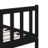 Estructura de cama de madera maciza negra super king 180x200