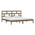 Estructura de cama madera maciza de pino marrón miel 200x200