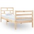 Estructura de cama individual pequeña madera maciza 75x190