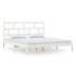 Estructura cama de madera maciza blanca super king 180x200