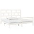 Estructura de cama madera maciza de pino blanca 200x200