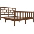 Estructura de cama madera maciza pino marrón miel 120x200