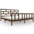 Estructura de cama madera maciza de pino marrón miel 200x200