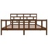 Estructura de cama madera maciza de pino marrón miel 200x200