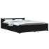 Estructura de cama con cajones negro king size 150x200