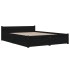 Estructura de cama con cajones negro king size 150x200