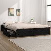 Estructura de cama con cajones doble negro 135x190 cm