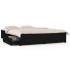 Estructura de cama con cajones doble negro 135x190