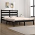 Estructura de cama madera maciza Super King negra 180x200