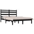 Estructura de cama madera maciza Super King negra 180x200