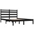 Estructura de cama madera maciza Super King negra 180x200