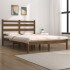 Estructura de cama madera maciza de pino marrón miel 200x200