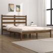 Estructura de cama madera maciza de pino marrón miel 200x200 cm