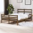 Estructura de cama doble madera maciza marrón miel 120x190