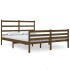 Estructura de cama doble madera maciza marrón miel 120x190