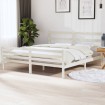 Estructura de cama madera maciza blanco Super King 180x200 cm