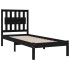 Estructura de cama madera maciza pino individual negro