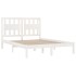 Estructura de cama madera maciza blanco Super King 180x200