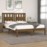 Estructura de cama madera maciza de pino marrón miel 200x200