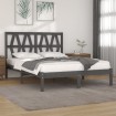 Estructura de cama de madera maciza de pino gris 200x200 cm