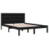 Estructura de cama madera maciza negra 120x190