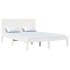 Estructura de cama madera maciza blanca King Size 150x200