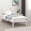 Estructura de cama individual madera maciza blanco 90x190 cm