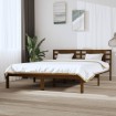 Estructura de cama madera maciza de pino marrón miel 120x200 cm